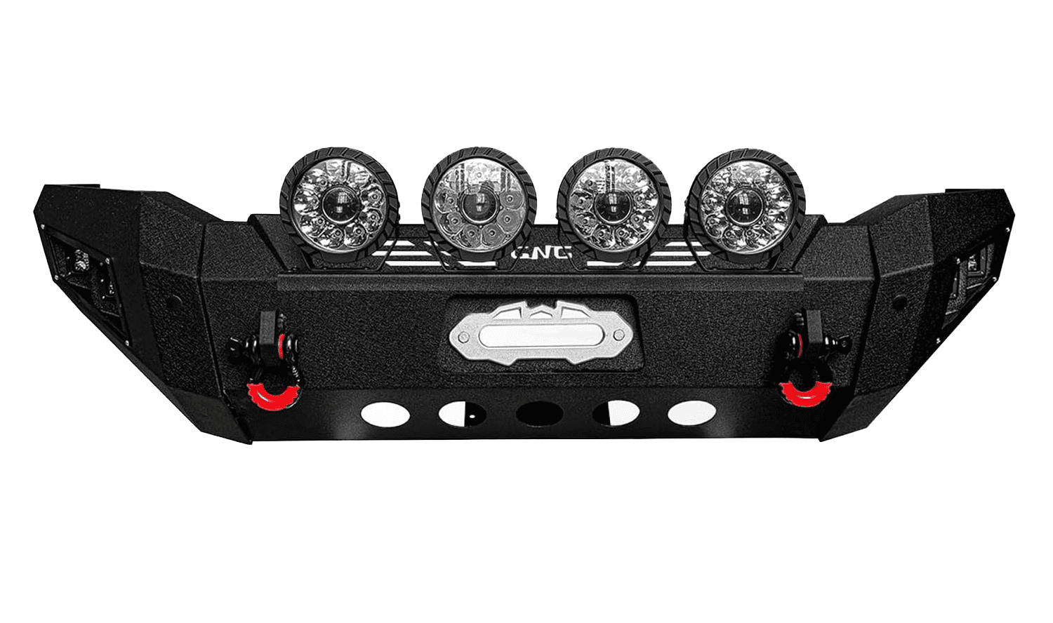 TIOYAR Compatible with 2019-2020-2021-2022-2023-2024 Dodge RAM 2500/3500 Front Bumper Textured Black Steel With Winch Plate and Lights