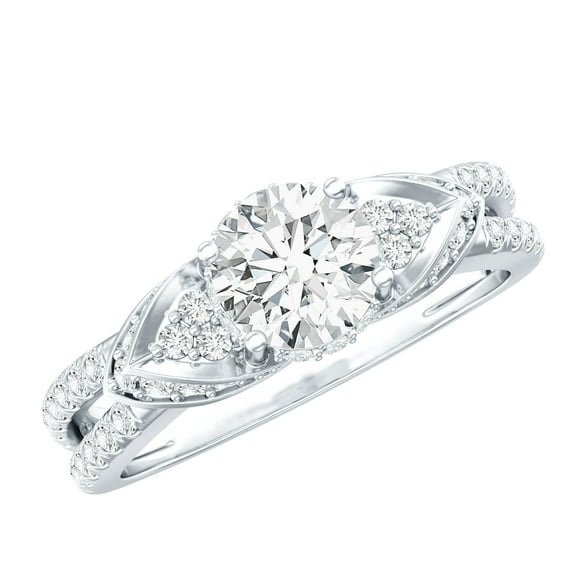 Rosec Jewels Vintage Inspired Lab Diamond Engagement Ring 1 Carat - EF-VS Grade, 925 Sterling Silver, US 4.00