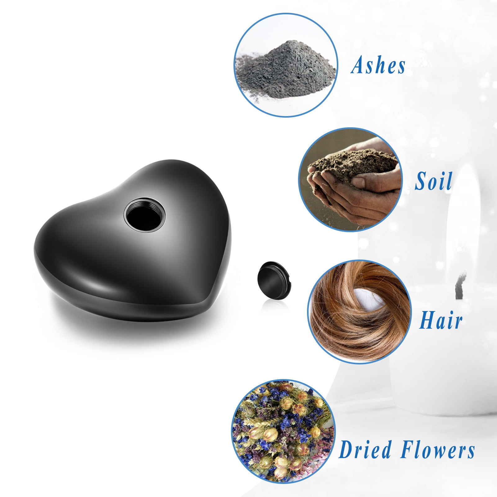 Heart Keepsake Urn - For Human Ashes Mini Urn with Box & Stand  Heart Shaped Urn Memorial Small Keepsake Urn Handcrafted Small Memorial Urn for Ashes