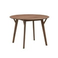 thumbnail image 3 of Dining Table Set for 4, 42.01 Inch Modern Simple Design Round Kitchen Table and 4 Fabric Upholstered Dining Chairs for Dining Room, Kitchen, Saving Space, Walnut, 3 of 7