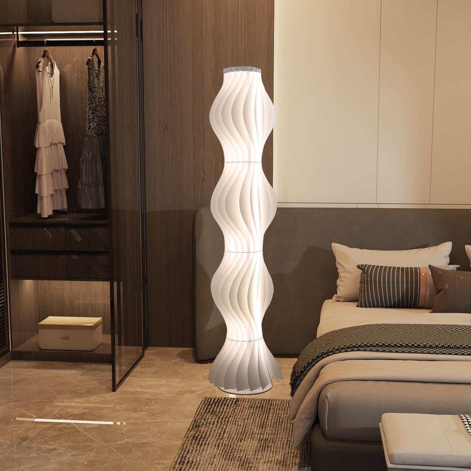 LUVODI 67" Tall LED Dimmable Column Floor Lamp Decorative Standing Lamps with Hula Skirt Design Shade