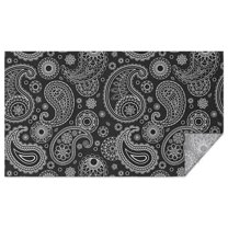 Black Paisley Pattern Rectangle Tablecloth 60"x102",Waterproof Polyester Rectangle Table Cloth, Wipeable Spillproof Polyester Tablecloth for Dining, Camping, Indoor and Outdoor