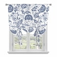 thumbnail image 2 of Farmhouse Floral Tie Up Curtain 45 Inches Long, Lake Blue Pastoral Botanical Country Rustic Balloon Style Kitchen Window Curtain Over Sink, Small Window Rod Pocket Curtain 52"x45", 2 of 9