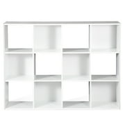 SuperDeal 12 Cube Storage Organizer Wooden Bookshelf Display W/Removable Back Panels White