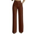 thumbnail image 3 of Inglocry Women's High Waisted Wide Leg Dress Pants Office Business Casual Work Trousers Flowy Work Palazzo Pants 2026 Brown 2XL, 3 of 7