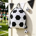 thumbnail image 6 of Dmlowu Soccer Drawstring Backpack, White and Black Football Pattern Gym Bag, Waterproof Polyester Soccer bag for Gym Sports Game Day Supplies, 6 of 6