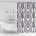 thumbnail image 2 of Grey and Shower Curtain, 60" x 72", Purple Olive Leaf Texture Watercolor Waterproof Bathroom Curtain Washable Shower Curtain Set with 12 Hooks, 2 of 6