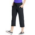 thumbnail image 1 of Hanes Women`s French Terry Pocket Capri, M, Black, 1 of 2