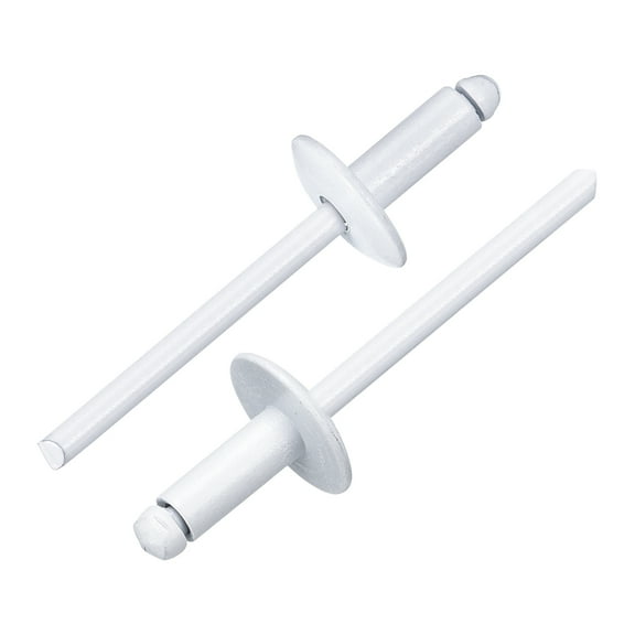Uxcell 100Pcs 5/32"x3/8" Aluminum Blind Rivets, Large Flange Rivets Fasteners, White