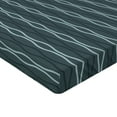 thumbnail image 2 of Ambesonne Blue Fitted Sheet, Under the Sea Wave Lines, Full Size, Almond Green Slate Blue, 2 of 3