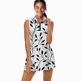 thumbnail image 2 of Black leaves white background pattern Sports Dresses Women Tennis Dress Outdoor Badminton Golf Quick-Drying And Breathable Sports Dress, 2 of 4