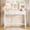 White-with mirror, variant on HIGDBFE Makeup Vanity Desk with 2 Drawers, Vanity Dressing Table with Glossy Desktop, Small Vanity for Small Spaces