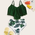 thumbnail image 2 of Baby Swimsuit Girl 6-8 Years Sleeveless Printing Beach 2 Piece Durable Seaside Swimming Trendy Green Swimwear Sizes 6-8 Years, 2 of 6