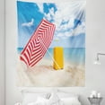 thumbnail image 1 of Yellow and Blue Tapestry, Windy Sandy Beach with Sunshade and Trolley Summer Holiday Relax Picture, Fabric Wall Hanging Decor for Bedroom Living Room Dorm, 5 Sizes, Multicolor, by Ambesonne, 1 of 1