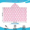 thumbnail image 2 of Pink Cute French Bulldogs Hooded Bath Towel，60"x35" for Ages 3 To 12 Kids, Quick Dry Lightweight Soft Microfiber Hood Beach Towel Cover Up for Kids, 2 of 7