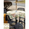 thumbnail image 4 of Outdoor Tablecloth with Umbrella Hole and Zipper, Watercolor Floral Square Table Cloth 60x60 Inch Waterproof Tablecloth, Spring Green Flowers Botanical Beige Picnic Table Cover for Patio Camping, 4 of 7