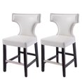 thumbnail image 4 of CorLiving Kings Studded Faux Leather Counter Height Indoor Barstools, White (Set of 2), 4 of 7