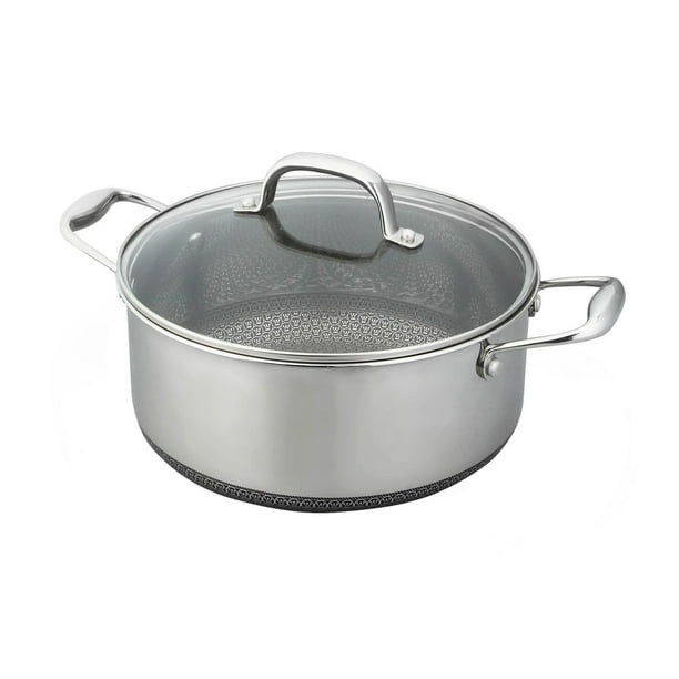 Cacerola de Acero Inoxidable Westinghouse Black Signature 26cm con tapa de cristal plateado