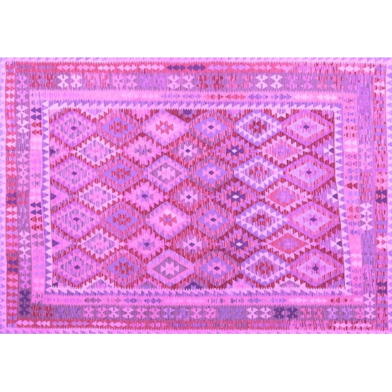 Ahgly Company Indoor Rectangle Oriental Purple Traditional Area Rugs, 2' x 3'