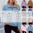 thumbnail image 4 of Winter Womens Sweatshirts Fleece Solid Color Casual Fashionable Crew Neck Quarter Zipper Long Sleeved Pullover Tops, 4 of 6