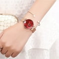 thumbnail image 3 of Hot Fashion Stainless Steel Mesh Watch For Women Relogio Feminino CURREN Ladies Quartz Bracelet Watch Pomegranate Red Dial, 3 of 7