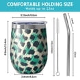thumbnail image 5 of 12oz Stemless Wine Tumblers Leopard Pattern with Green and Black Spots Vacuum Insulated Stainless Steel Travel Tumbler Cups Mug with Lid and Straw for Champaign,Cocktail,Beer with Cleaning Brush, 5 of 5