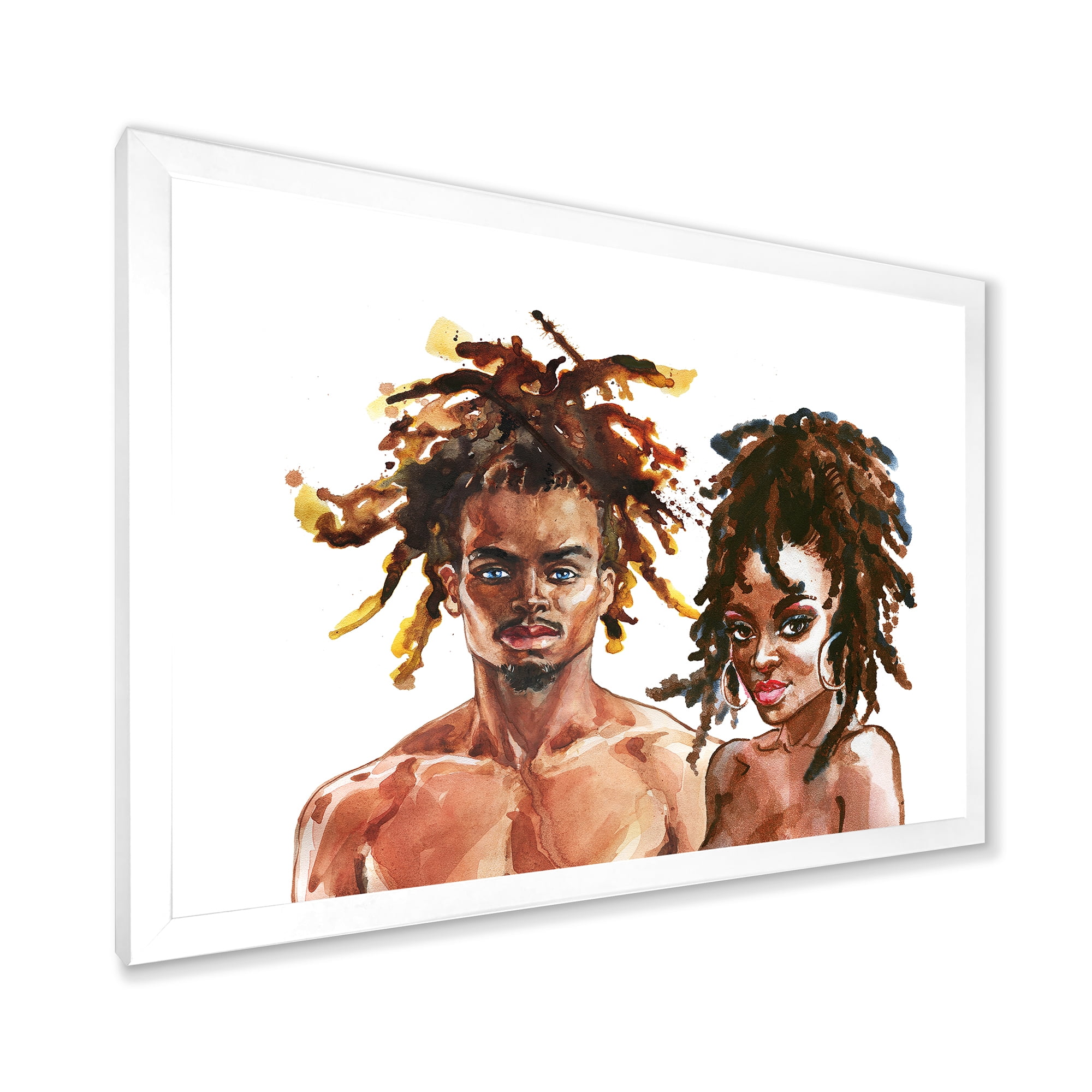 Designart 'Portrait of African American Couple' Modern Framed Art Print