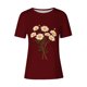 thumbnail image 2 of Tops de Ajuste Suelto para las Mujeres Sudadera Casual Impresa Manga Corta Cuello Redondo Superior, Poliéster, 2 of 4
