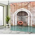 thumbnail image 5 of Ambesonne Italian Shower Curtain, Historical Venice Door, 69"Wx75"L, Red Brown, 5 of 5