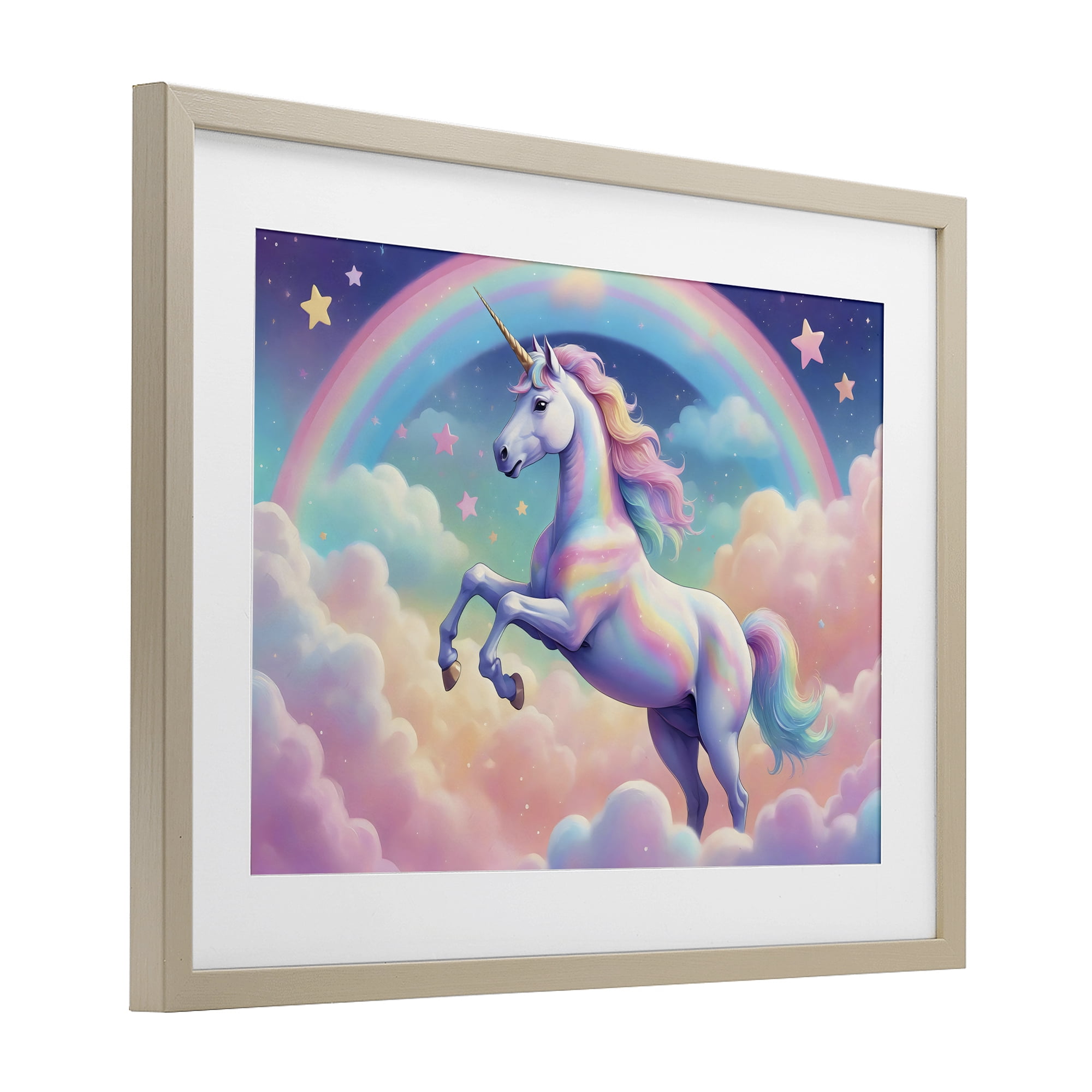 Stupell Industries Colorful Galaxy Unicorn Birch Framed Print Under Glass, design by Creative Studio