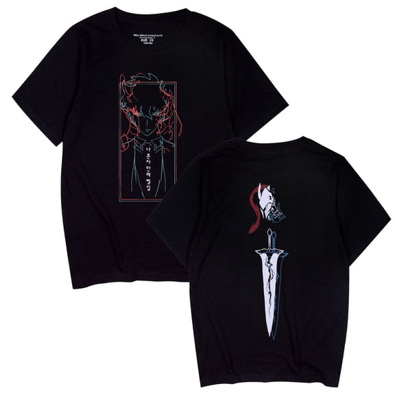 Duoxingbao  Anime Solo Leveling I upgrade alone short sleeve pure cotton breathable summer T-shirt unisex couple style