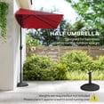 thumbnail image 4 of Outsunny Parasol Demi-Ombrelle de Balcon Extérieur 8 Pieds Rouge Vin, 4 of 10