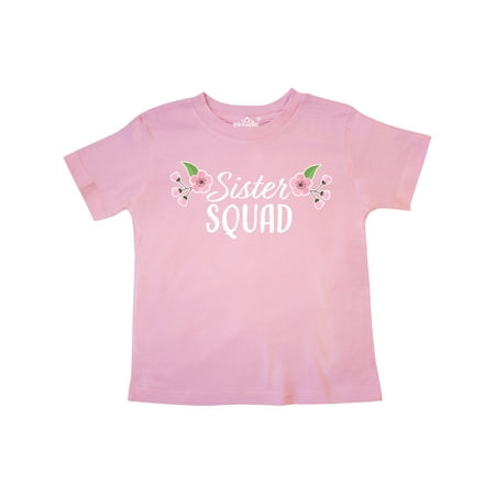 

Inktastic Sister Squad with Pink Flowers Gift Toddler Boy or Toddler Girl T-Shirt
