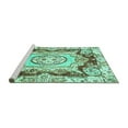thumbnail image 2 of Ahgly Company Machine Washable Indoor Rectangle Abstract Turquoise Blue Modern Area Rugs, 7' x 10', 2 of 4