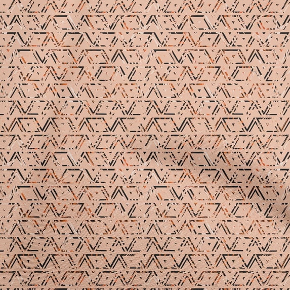 oneOone Silk Tabby Light Peach Fabric Geometric Quilting Supplies Print Sewing Fabric By The Yard 42 Inch Wide