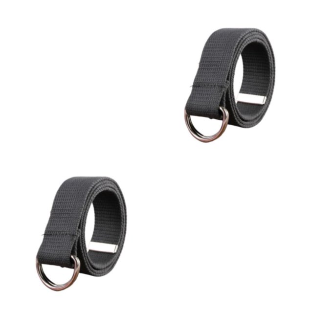 Cinturón de Cintura Minnieouse Unisex Lona Metal Ajustable Transpirable Gris Oscuro 2Conjunto