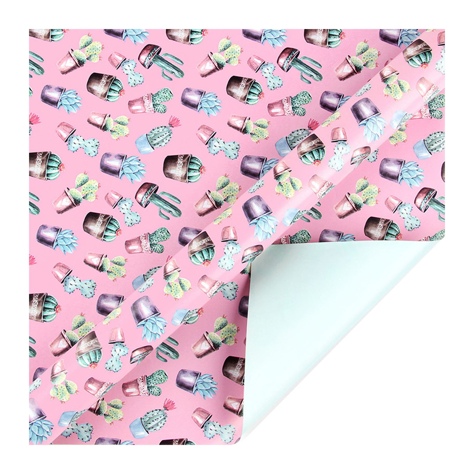 Cute Cartoon Print Pink Colorful Wrapping Paper Holiday Girls