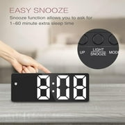 Smart Digital Alarm Clocks for Bedrooms, Led Screen, Snooze, Dimmable, 12/24Hr