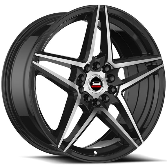 20x8.5 Spec-1 SP-54 Gloss Black & Machined Wheel 5x100/5x4.5 (38mm)