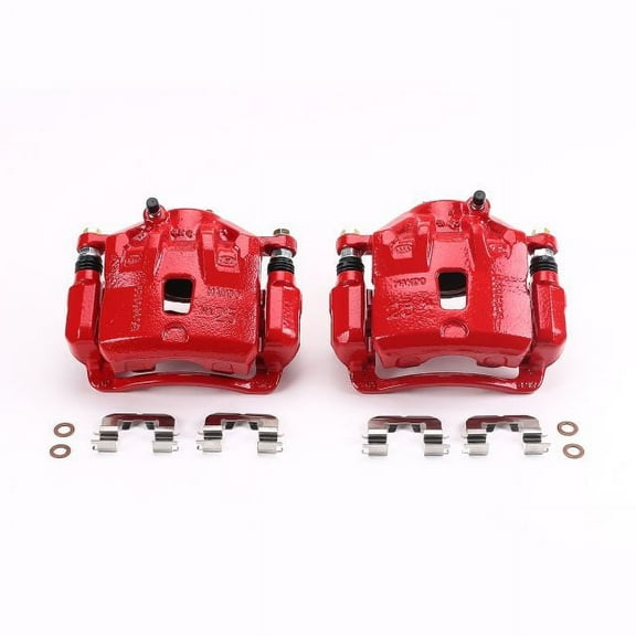 Power Stop Front Pair of Red Powder Coated Calipers S6464