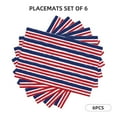 thumbnail image 3 of Placemats Set of 6, USA Colors Stripes Place mats for Dining Table Indoor/Outdoor, Cute Heat Resistant Washable Table Mats(18" x 12"), 3 of 8