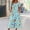 Dresses for Women-Blue, variant on Zyloft Plus Size Dresses for Women Summer Short Sleeve Round Neck Floral Printed Pocket Dress Yellow XL