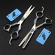thumbnail image 3 of Tijeras de corte de cabello profesionales de 6 pulgadas, acero 440C, tijeras de entresacar para uso en salones de belleza y en el hogar., 3 of 4