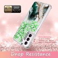 thumbnail image 6 of Samsung Galaxy S21 Plus 5G Phone Case, Rosebono Hybrid Bling Glitter Sparkle Epoxy Graphic Marble Colorful Silicone Skin Cover Armor Case for Samsung Galaxy S21 Plus 5G (Green), 6 of 6