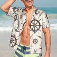 thumbnail image 5 of Lsque Anchor with Rope pattern Hawaiian Shirt for Men, Unisex Summer Beach Casual Short Sleeve Button Down Shirts-X-Large, 5 of 9