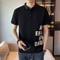thumbnail image 4 of Camiseta de hombre con cuello, polo estético, camiseta negra, camiseta normal xl, camiseta sexy para hombre, estampado del alfabeto, ropa ajustada para hombre 2024, 4 of 4