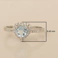 thumbnail image 4 of Mooneye 5mm Heart Shape Blue Topaz 925 Sterling Silver Solitaire Women Wedding Ring, 4 of 8