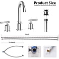 thumbnail image 2 of Hupicker 8 Inch Bathroom Faucet, Brushed Gold Widespread Bathroom Sink Faucet, Bathroom Faucet for Sink 3 Hole with Stainless Steel Pop-up Drain, Modern and Beautiful for Bathroom-Chromium Plating, 2 of 6