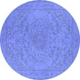 thumbnail image 1 of Ahgly Company Machine Washable Indoor Round Oriental Blue Industrial Area Rugs, 7' Round, 1 of 4