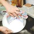 thumbnail image 4 of Full Circle Tidy Organic Cotton Kitchen Scrubbing Dish Cloths - 12" x 12" - Set of 3 - Multicolor, 4 of 10